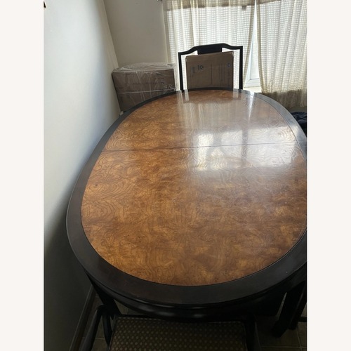 Used Century Furniture Dark Brown Lacquer Dining Set for sale on AptDeco