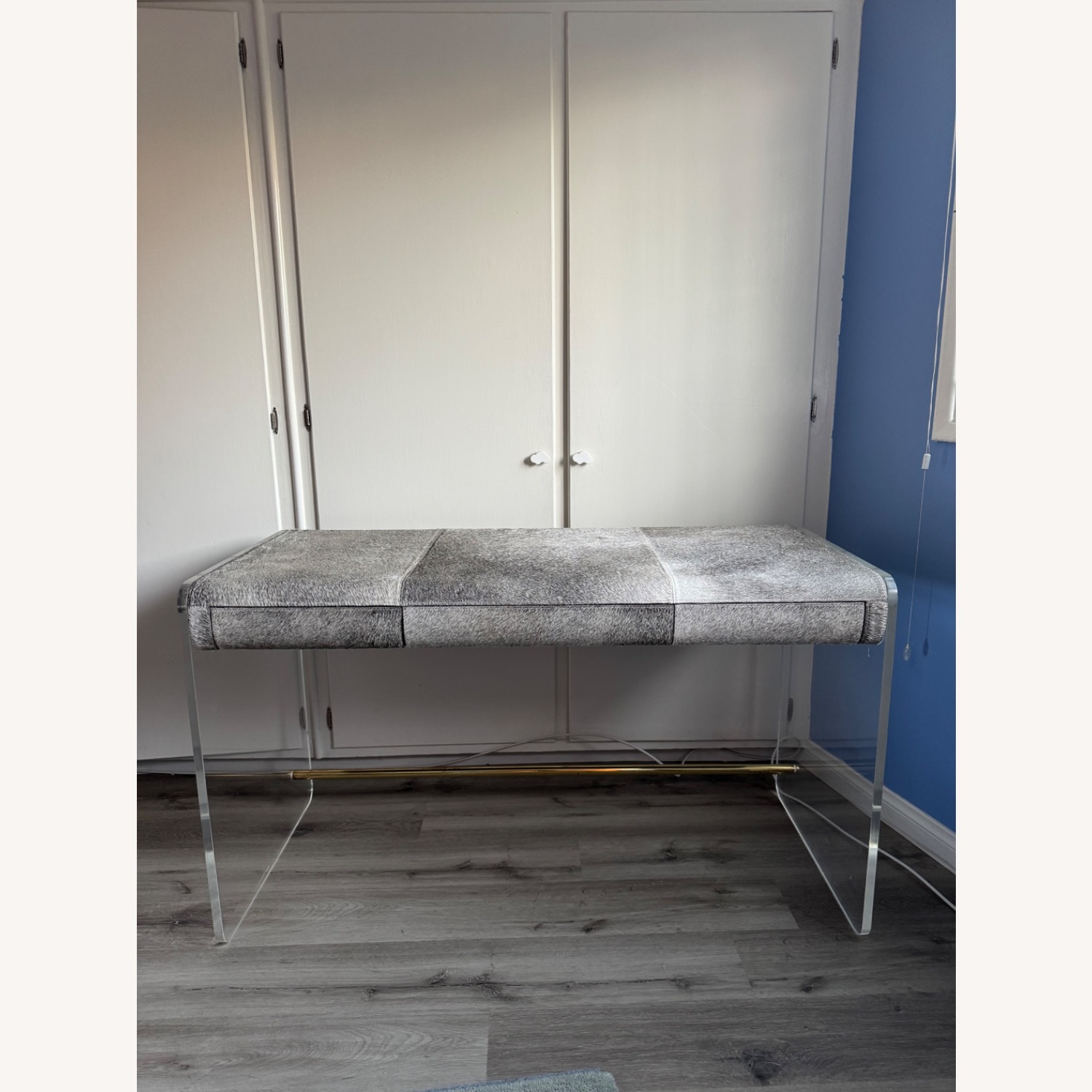 Interlude Home Natural Fur and Hide Desk - image-1