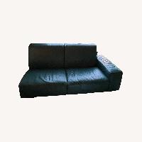 Green Leather 2 Seater Sofa