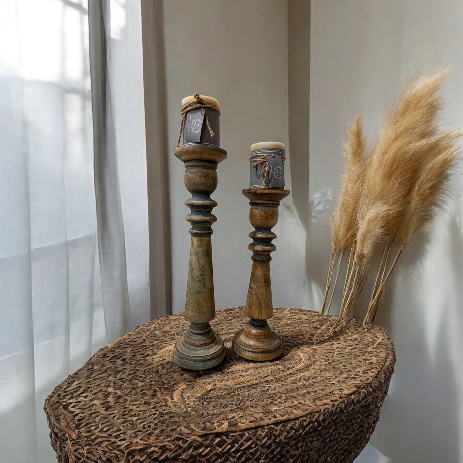 2-Piece Wooden Candle Set - image-3