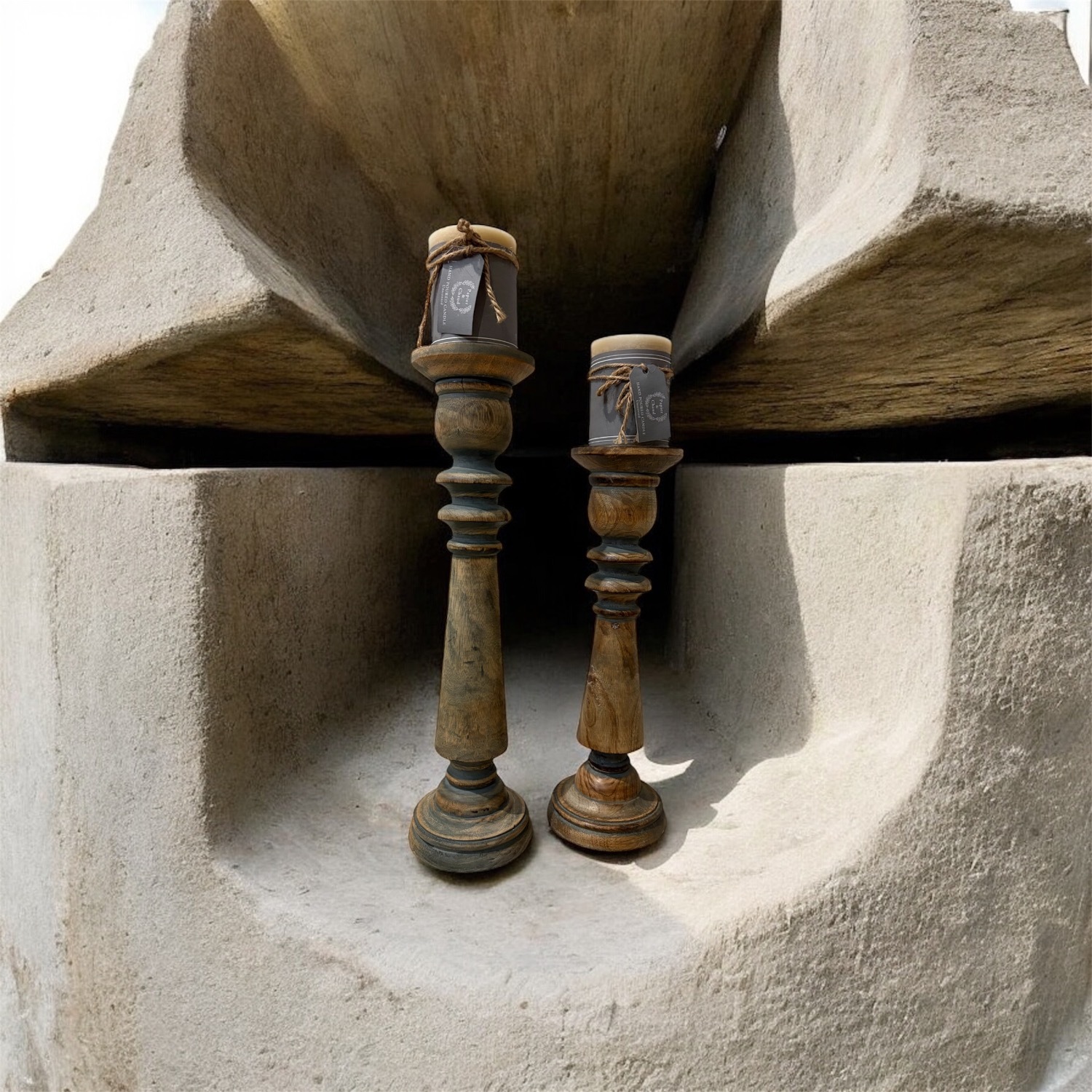 2-Piece Wooden Candle Set - image-4