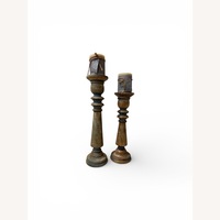 2-Piece Wooden Candle Set