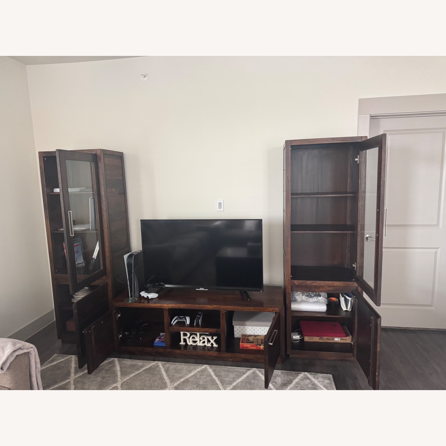 Ashley Furniture Dark Brown Fabric Media Storage - image-10