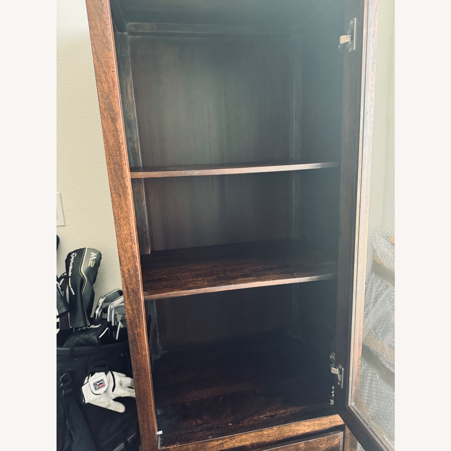 Ashley Furniture Dark Brown Fabric Media Storage - image-1