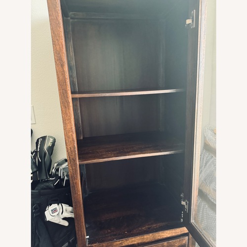 Used Ashley Furniture Dark Brown Fabric Media Storage for sale on AptDeco