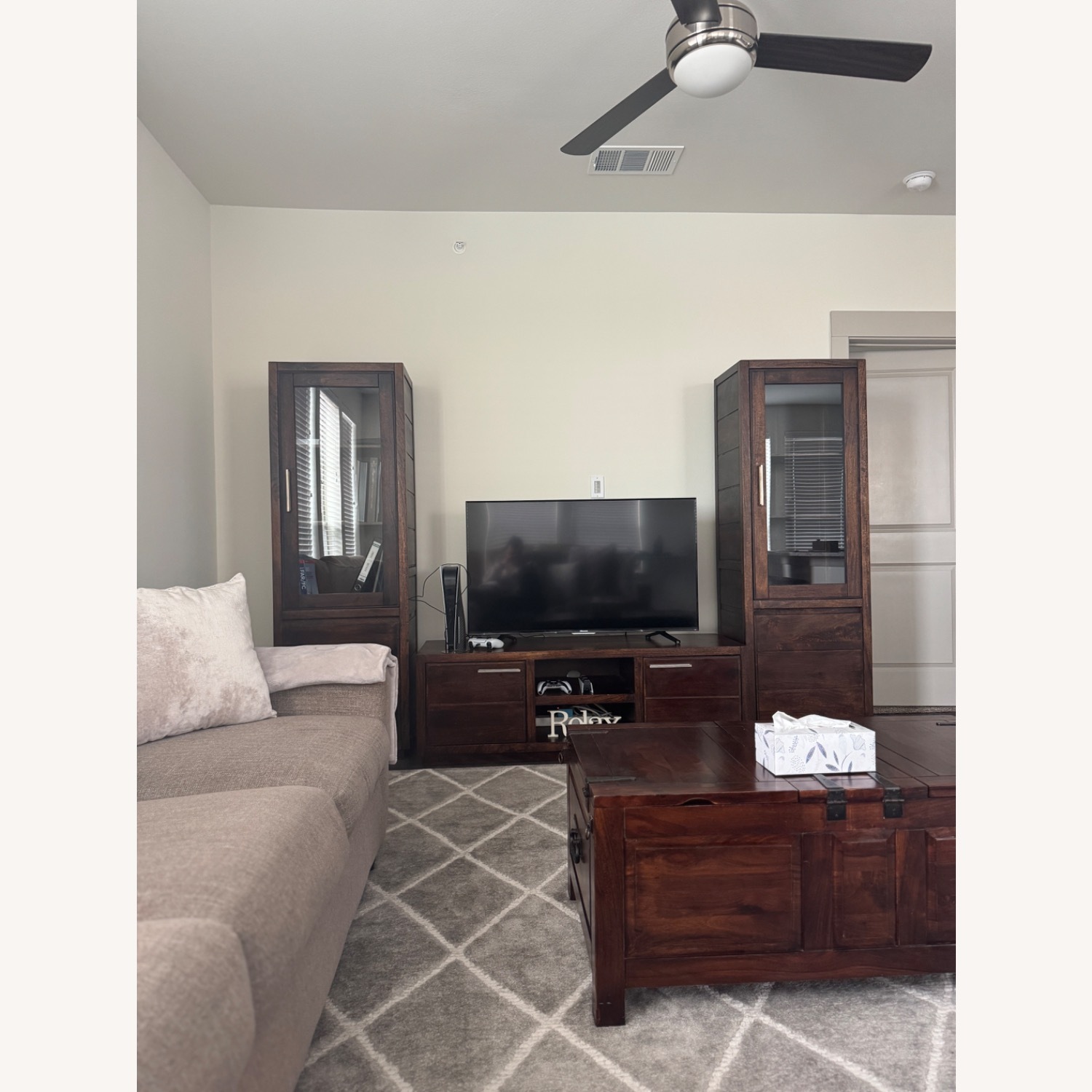 Ashley Furniture Dark Brown Fabric Media Storage - image-13