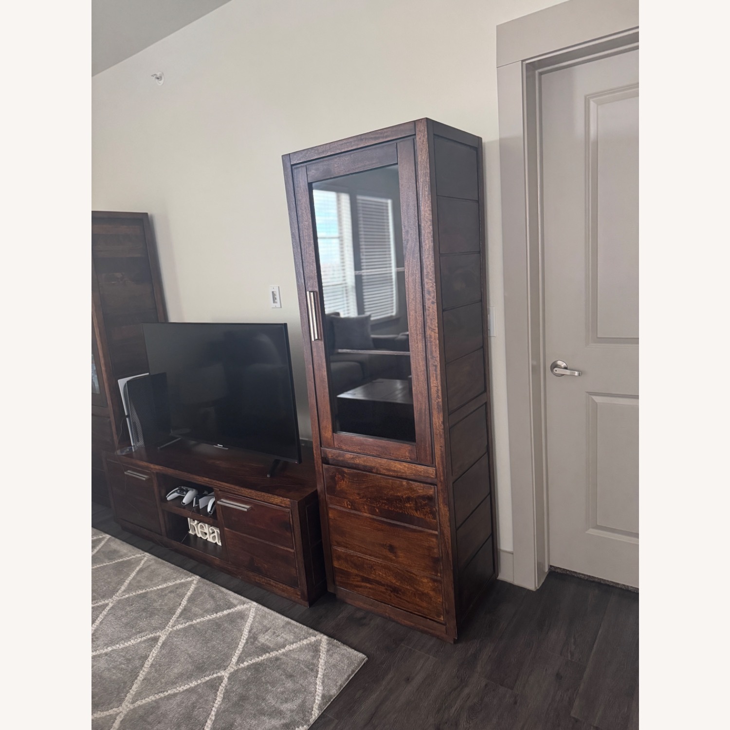 Ashley Furniture Dark Brown Fabric Media Storage - image-6