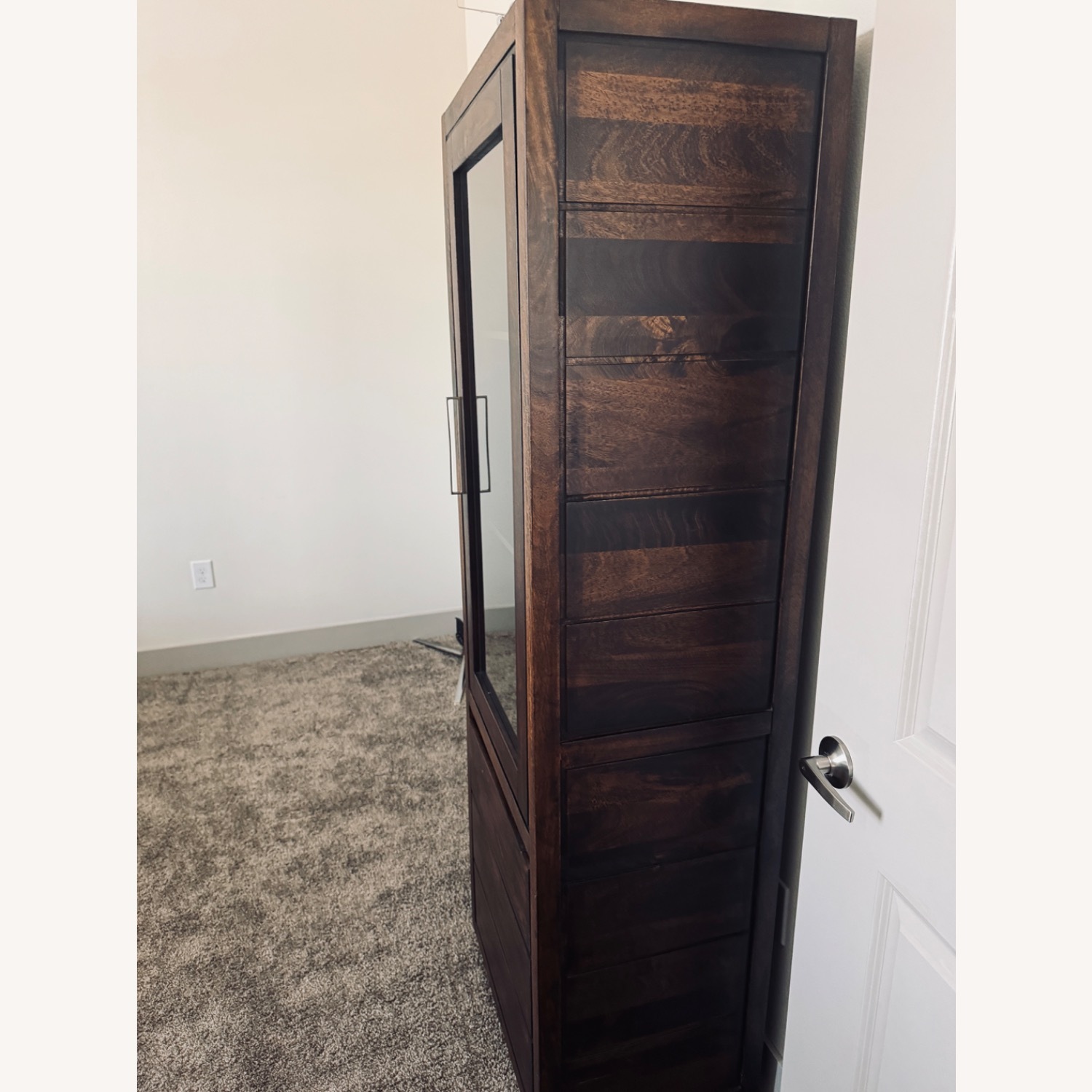 Ashley Furniture Dark Brown Fabric Media Storage - image-2