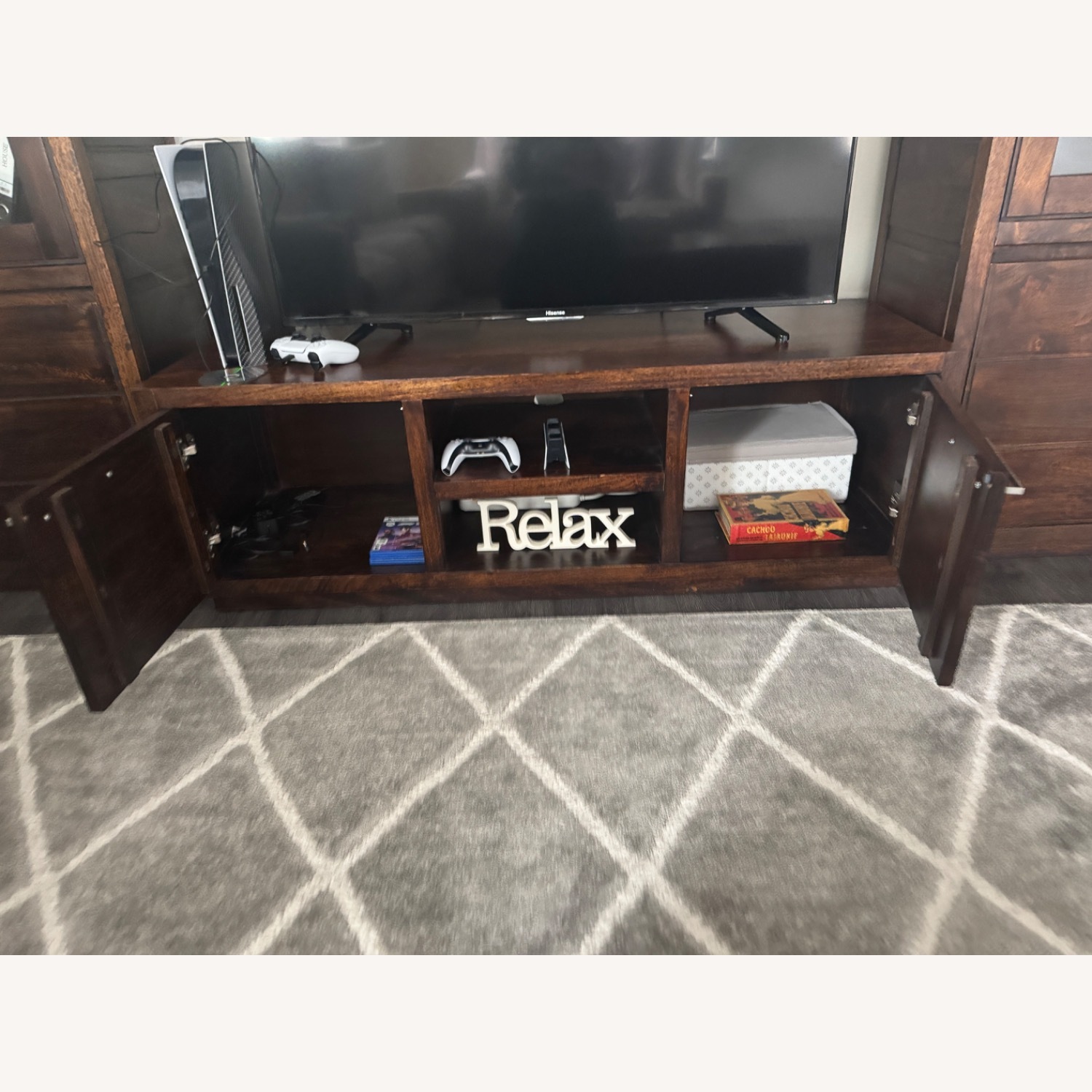 Ashley Furniture Dark Brown Fabric Media Storage - image-12