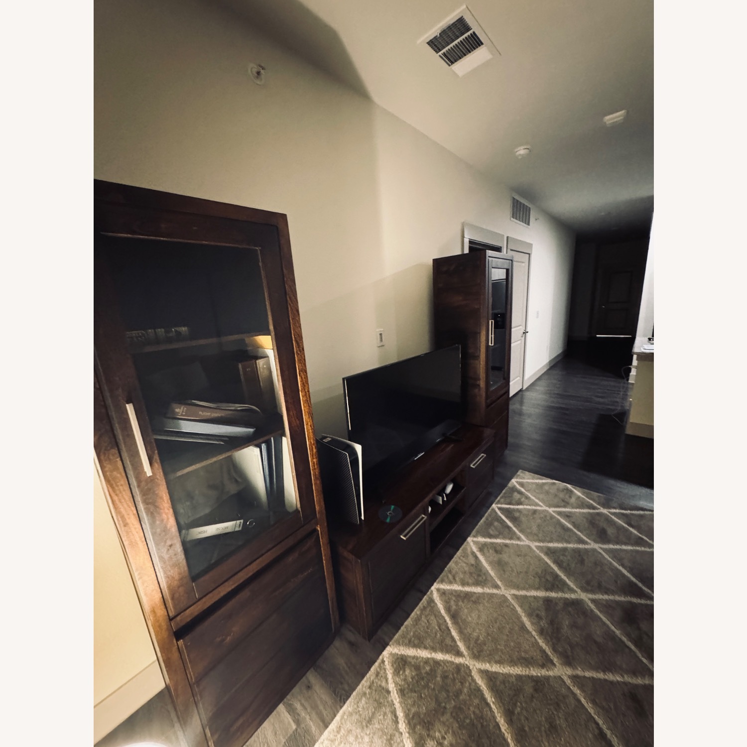 Ashley Furniture Dark Brown Fabric Media Storage - image-4