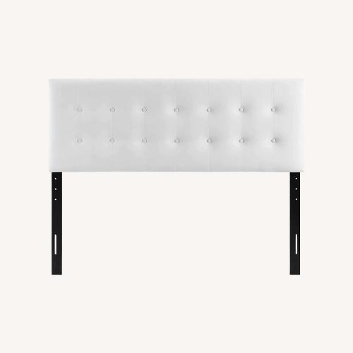 Used Amazon White Velvet Headboard for sale on AptDeco