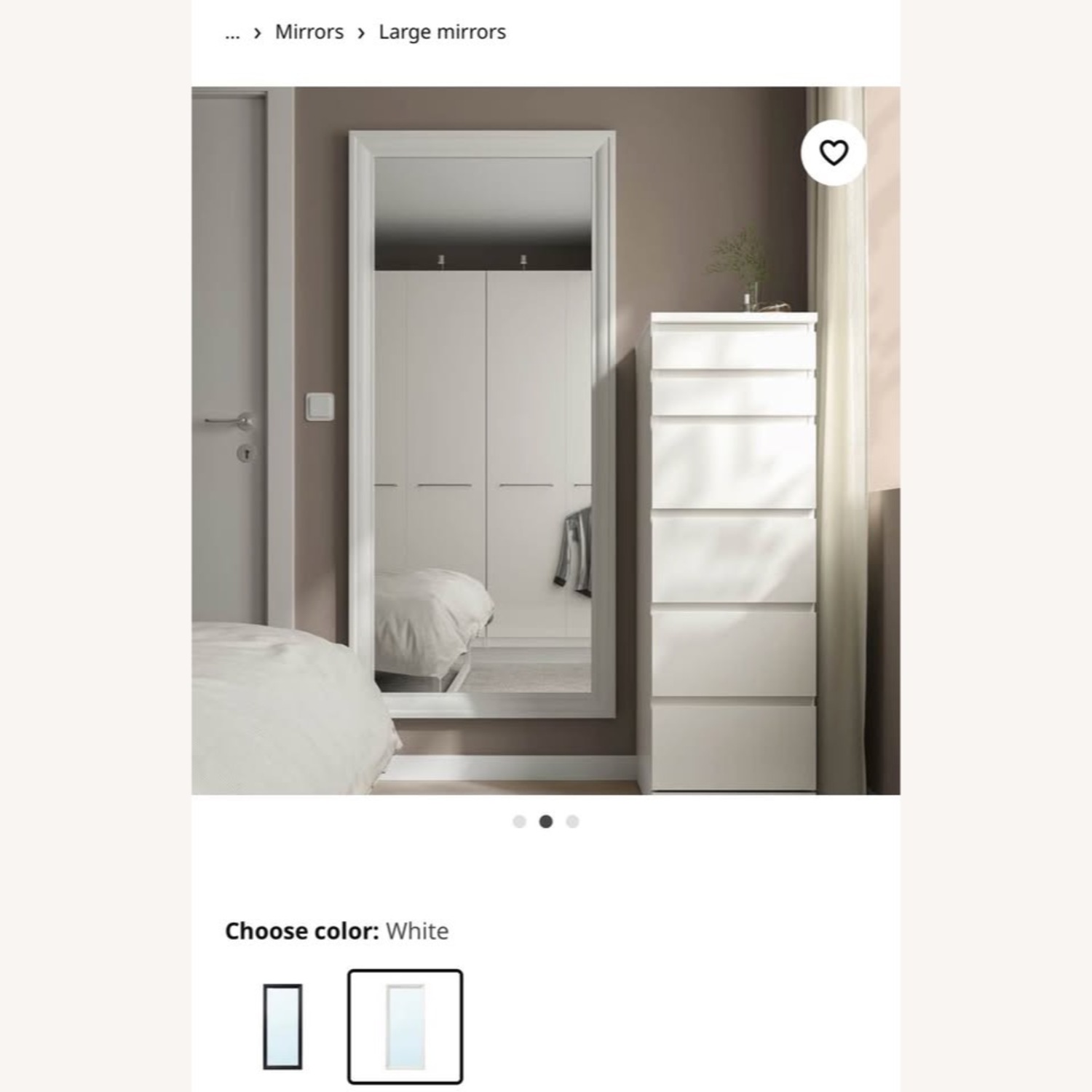 IKEA Hemnes White Wood Floor Mirror - image-2