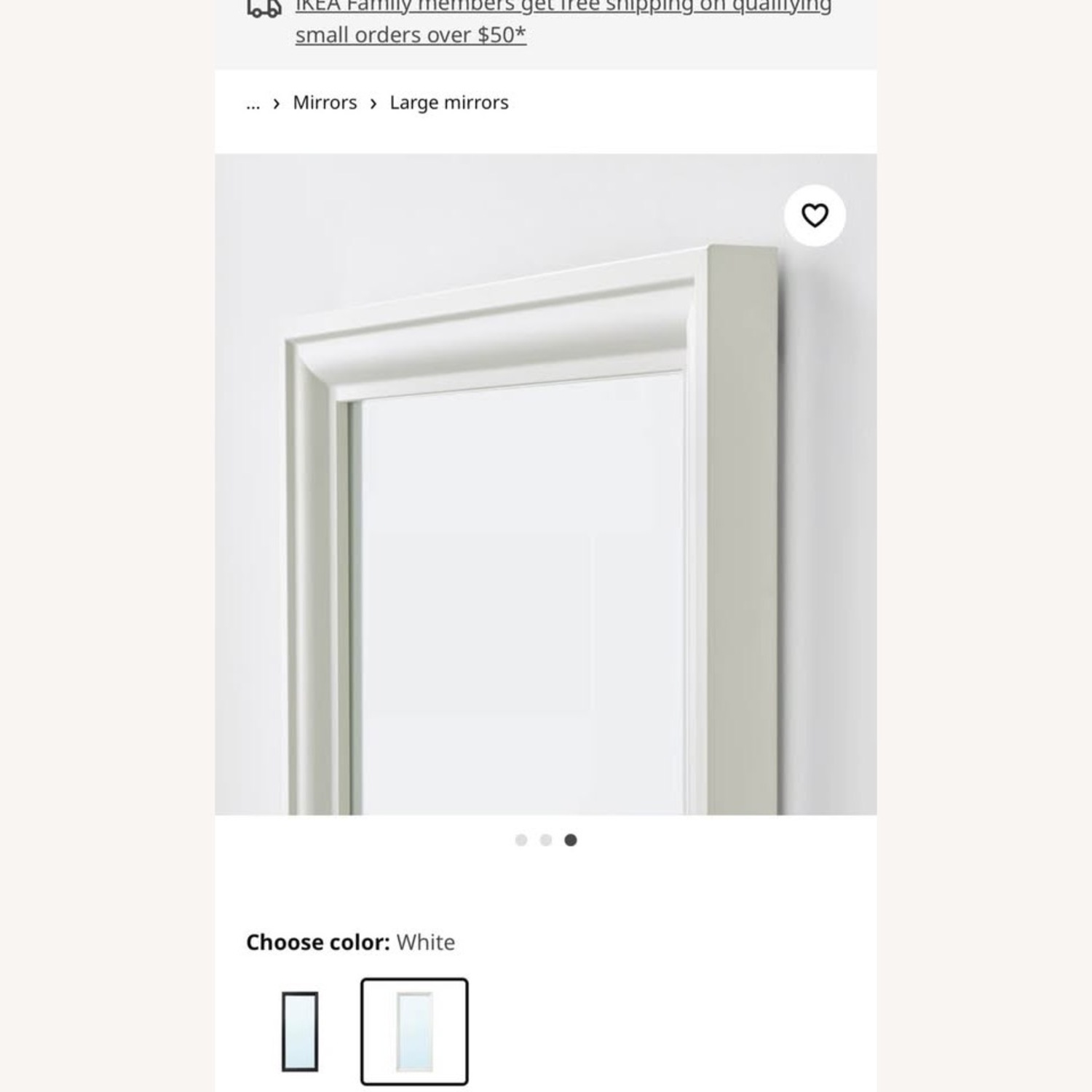 IKEA Hemnes White Wood Floor Mirror - image-3