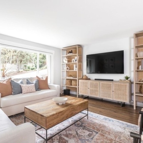 Used West Elm Light Brown Wood Coffee Table for sale on AptDeco