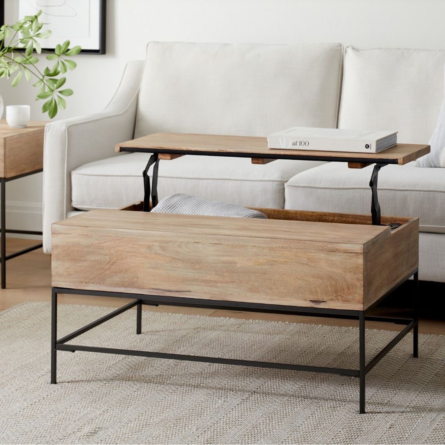 West Elm Light Brown Wood Coffee Table - image-1
