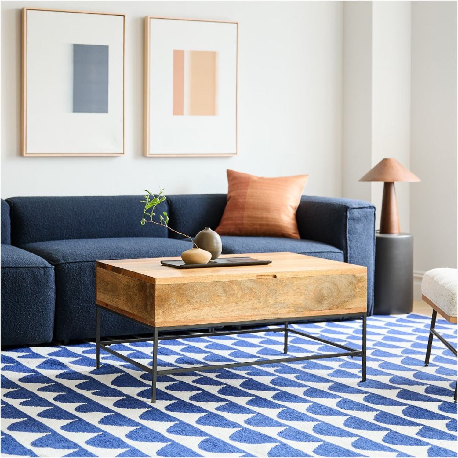 West Elm Light Brown Wood Coffee Table - image-6