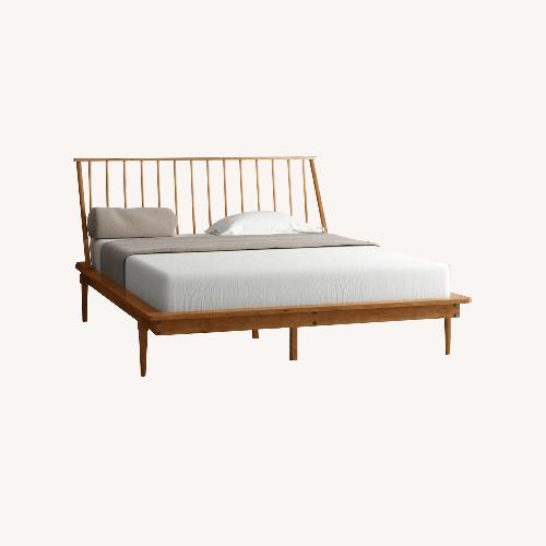 Used Mercury Row Natural Wood Queen Bed for sale on AptDeco