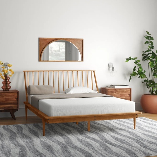 Used Mercury Row Natural Wood Queen Bed for sale on AptDeco