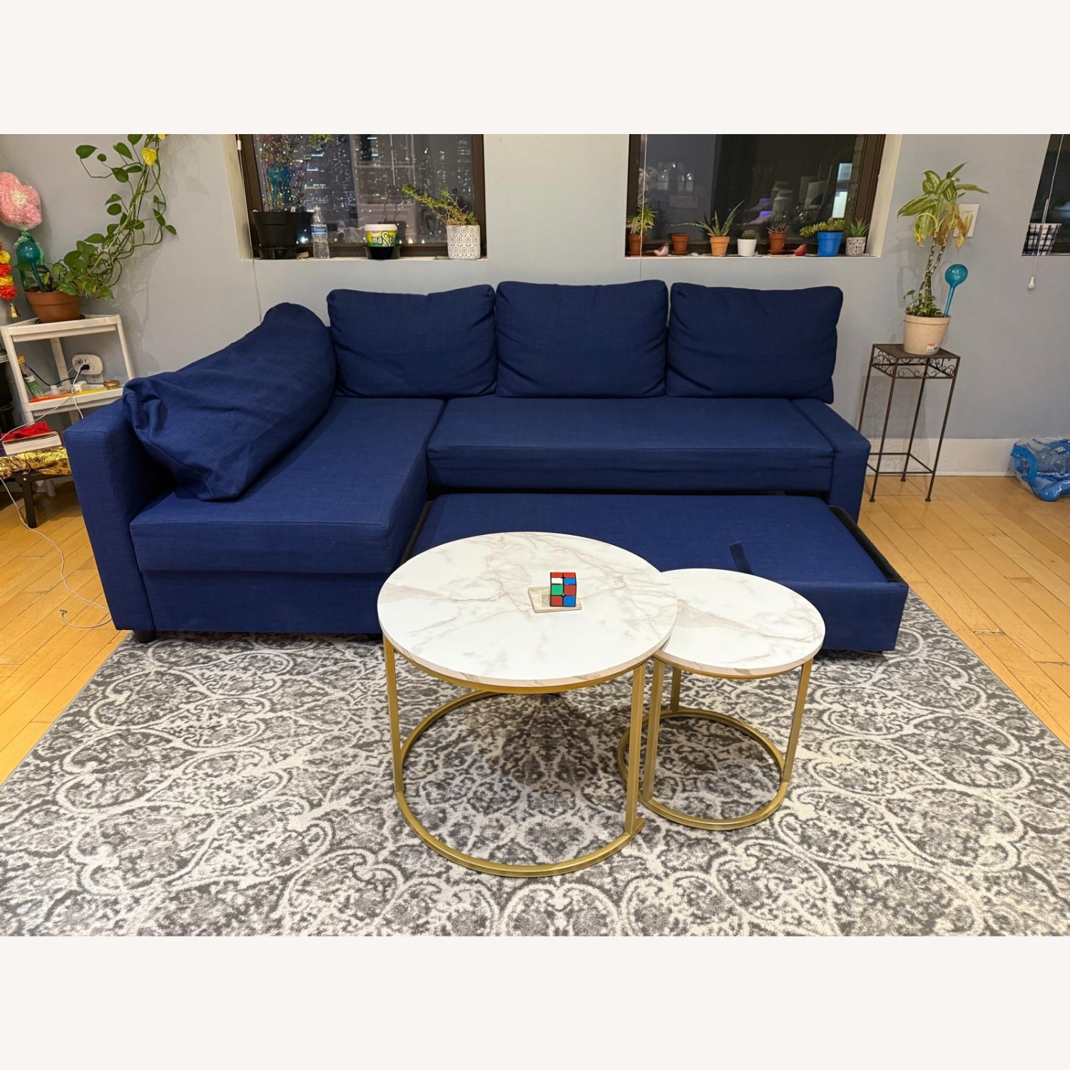 IKEA Friheten Blue Wood 2 Piece Sectional - image-1