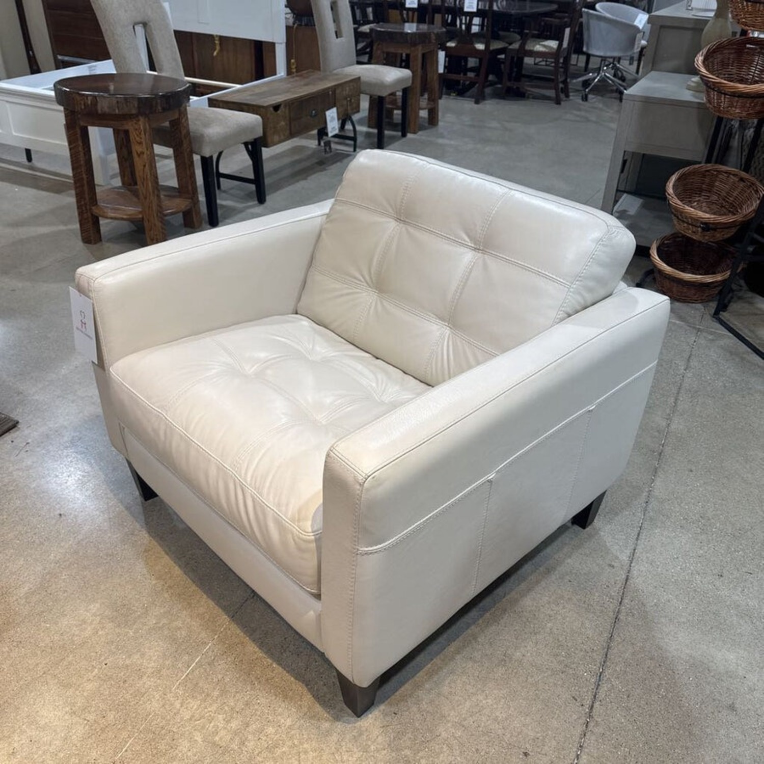 Macy's Pezley Leather Armchair - image-1