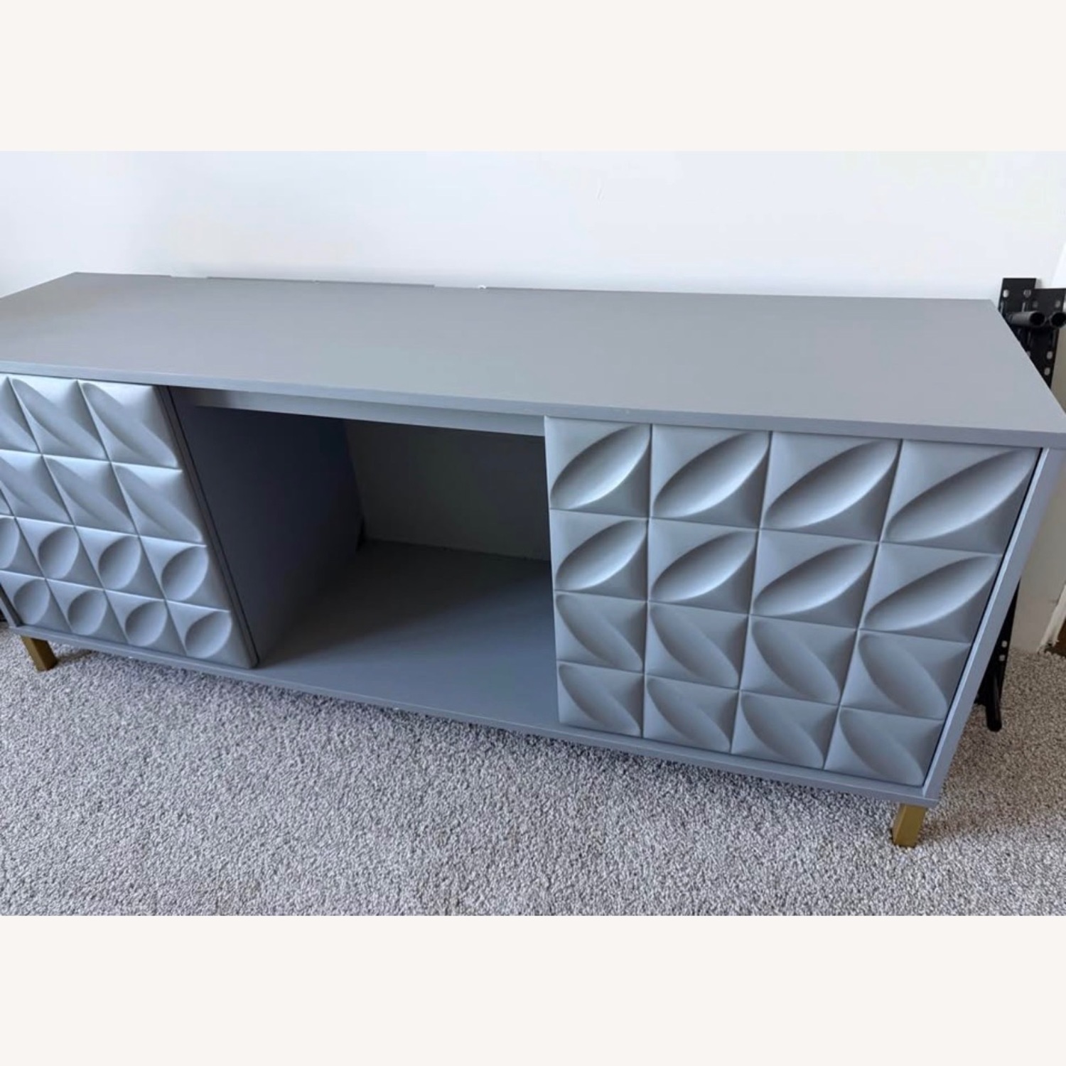 Wayfair Light Gray Wood Media Storage - image-2