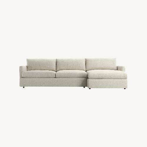 Used Crate & Barrel Natural Fabric 2 Piece Sectional for sale on AptDeco