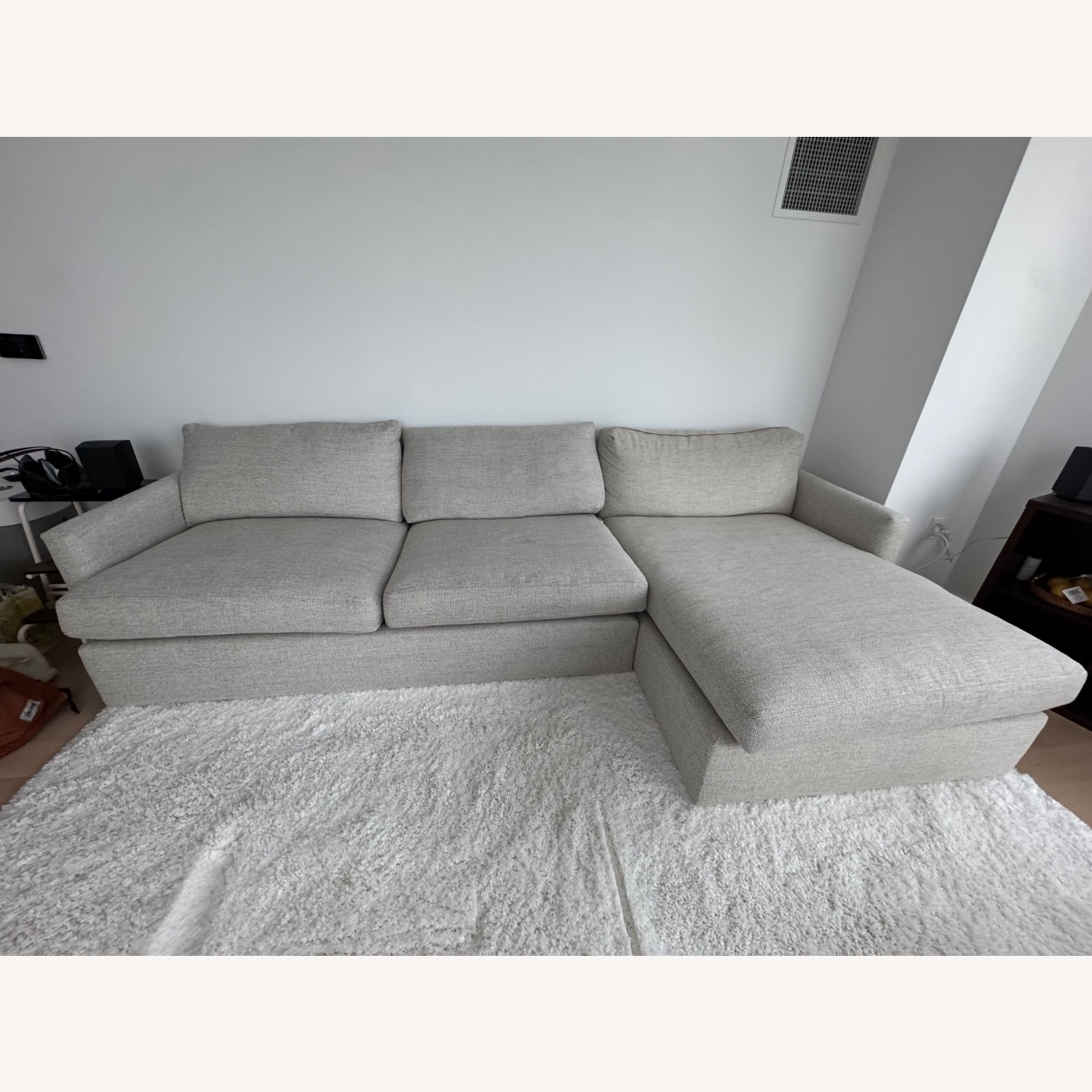 Crate & Barrel Natural Fabric 2 Piece Sectional - image-1