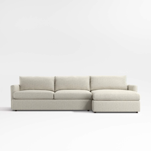 Used Crate & Barrel Natural Fabric 2 Piece Sectional for sale on AptDeco