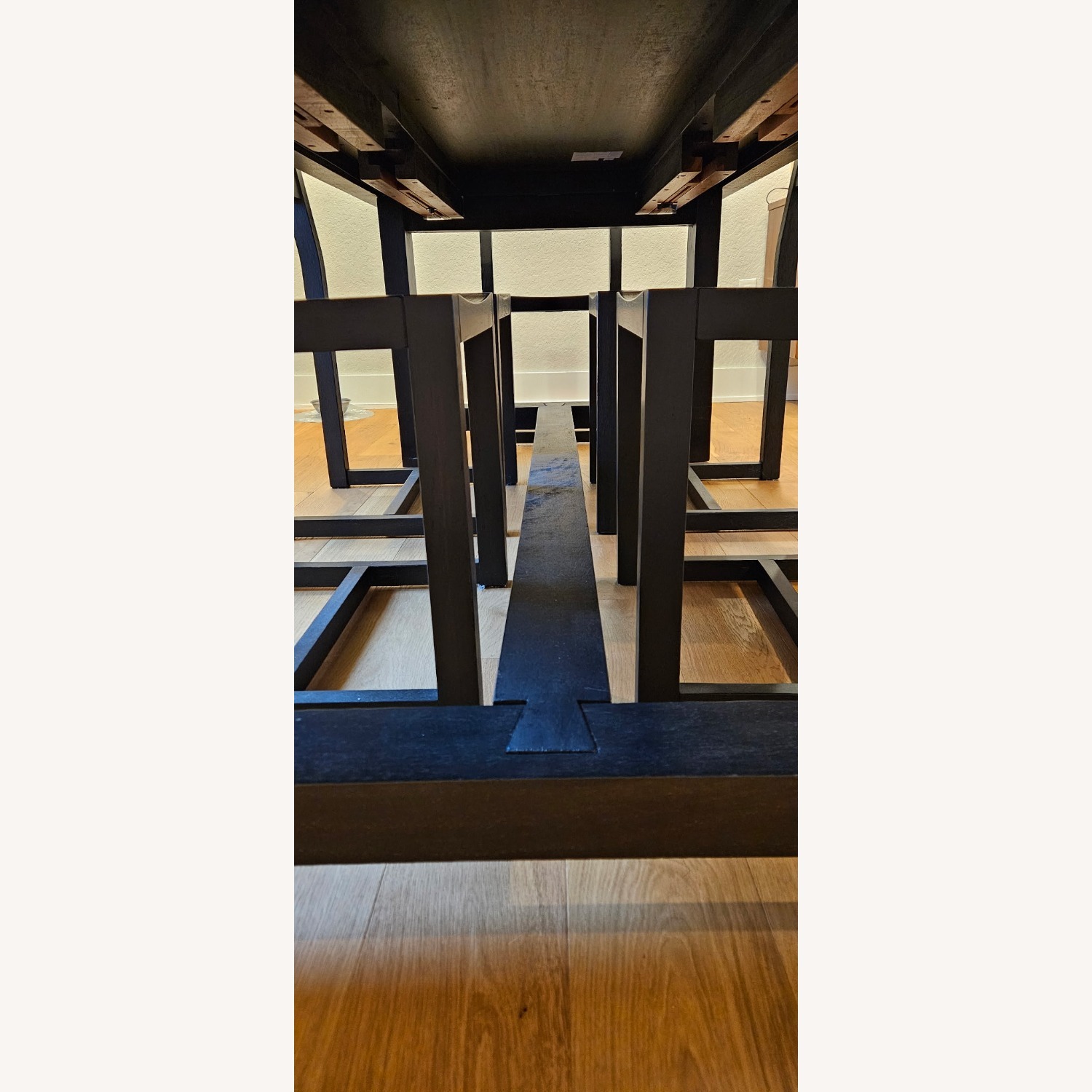 Pottery Barn Black Wood Dining Set + 6 Chairs - image-9