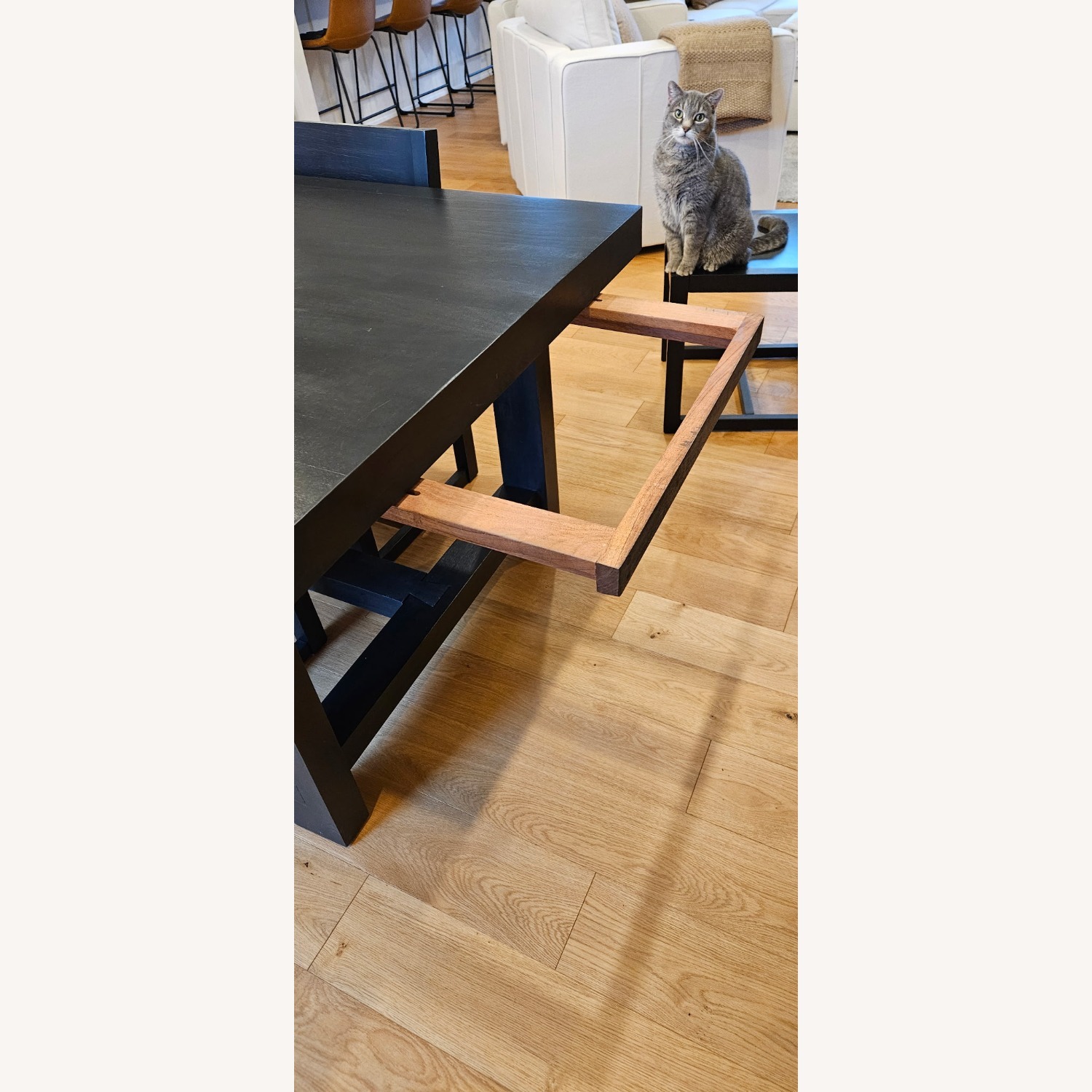 Pottery Barn Black Wood Dining Set + 6 Chairs - image-8