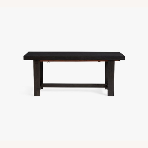 Used Pottery Barn Black Wood Dining Set + 6 Chairs for sale on AptDeco