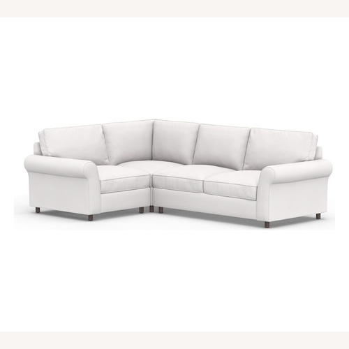 Used Pottery Barn White Fabric 3+ Piece Sectional for sale on AptDeco