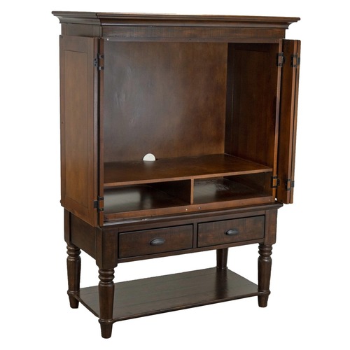 Used Pottery Barn Mason Dark Brown Wood Media Storage for sale on AptDeco