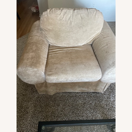 Used Light Brown Fabric Armchair for sale on AptDeco