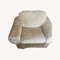 Light Brown Fabric Armchair