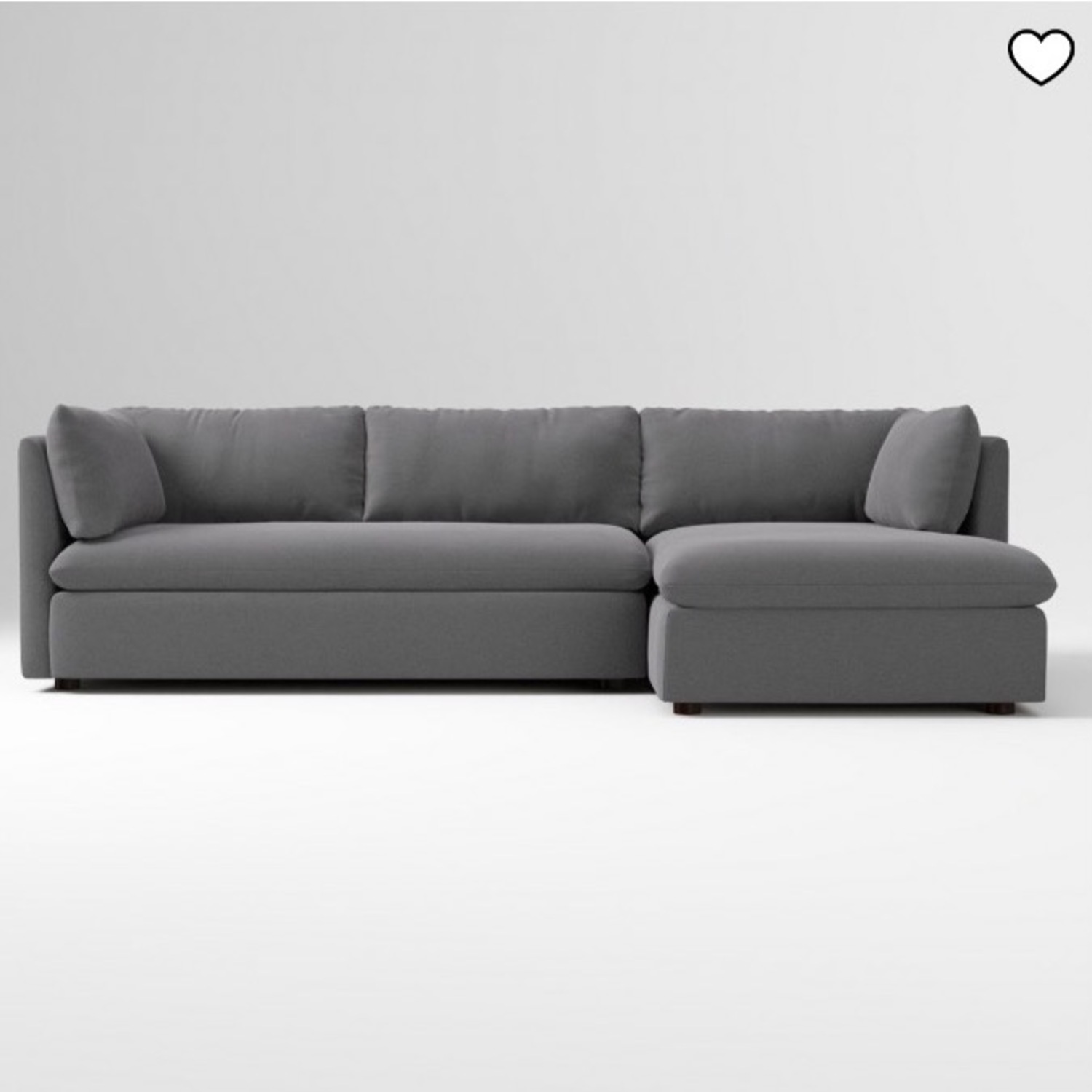 West Elm Light Gray Velvet 2 Piece Sectional - image-3