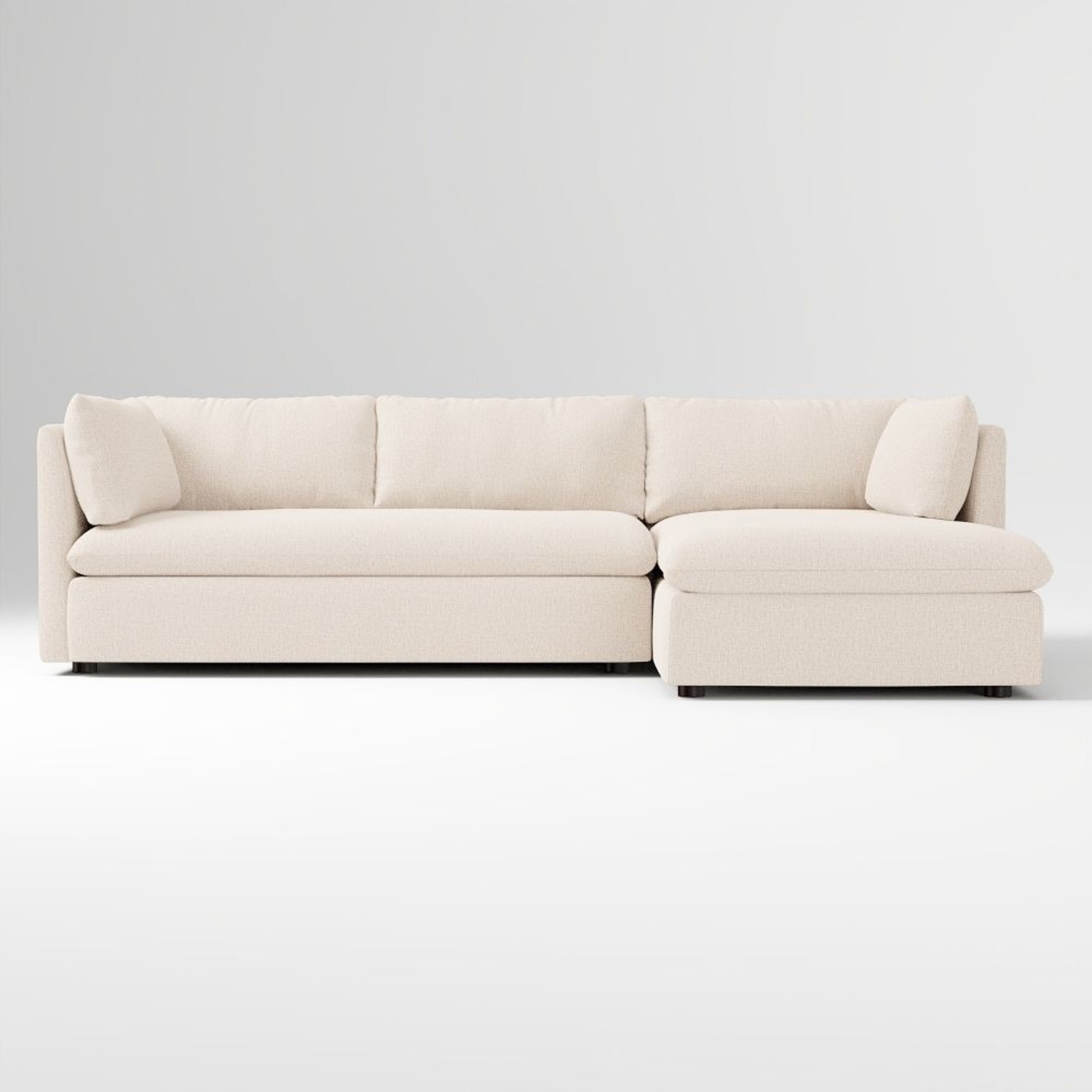 West Elm Light Gray Velvet 2 Piece Sectional - image-0