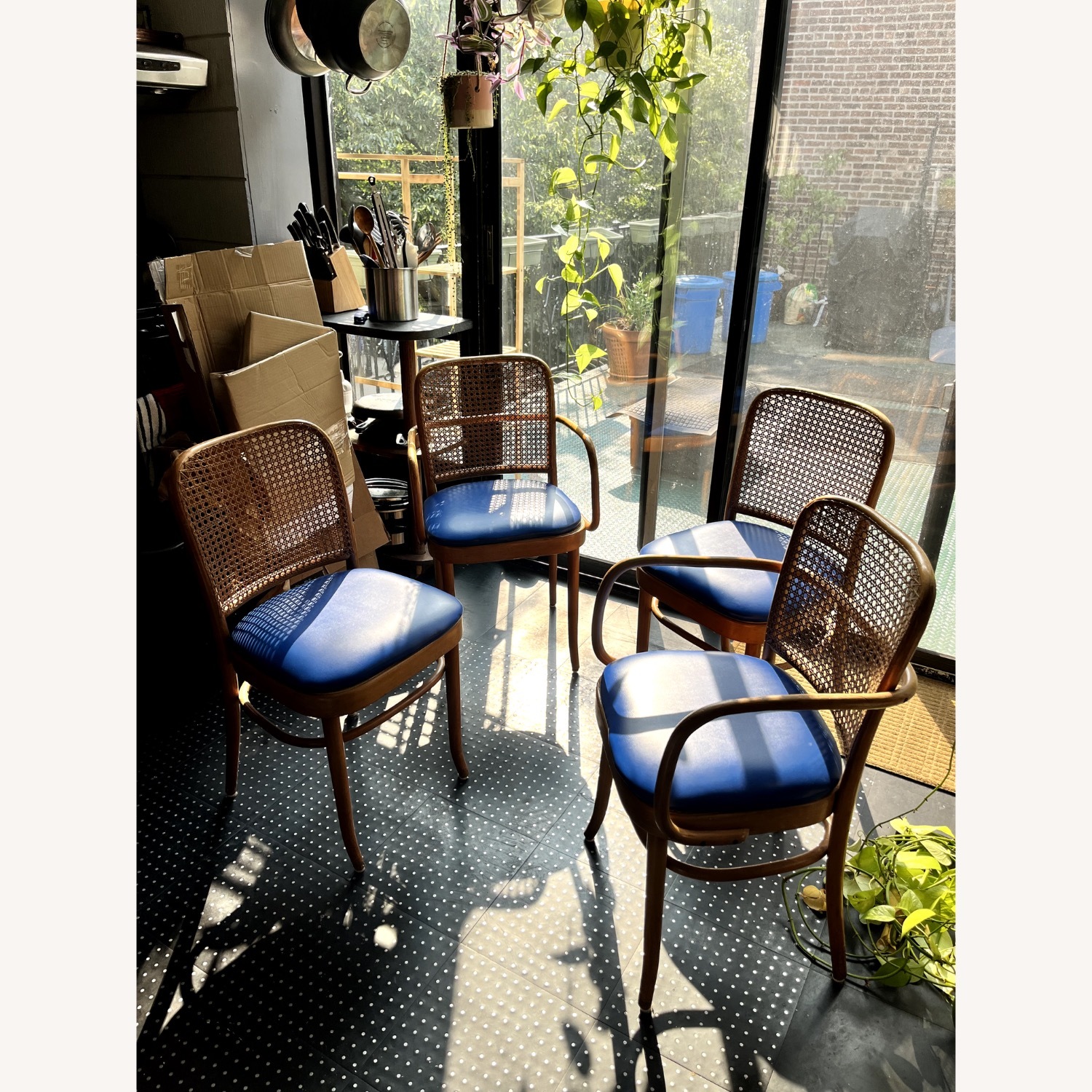 Josef Hoffmann Vintage Cane Dining Chairs (Set of 4) - image-0