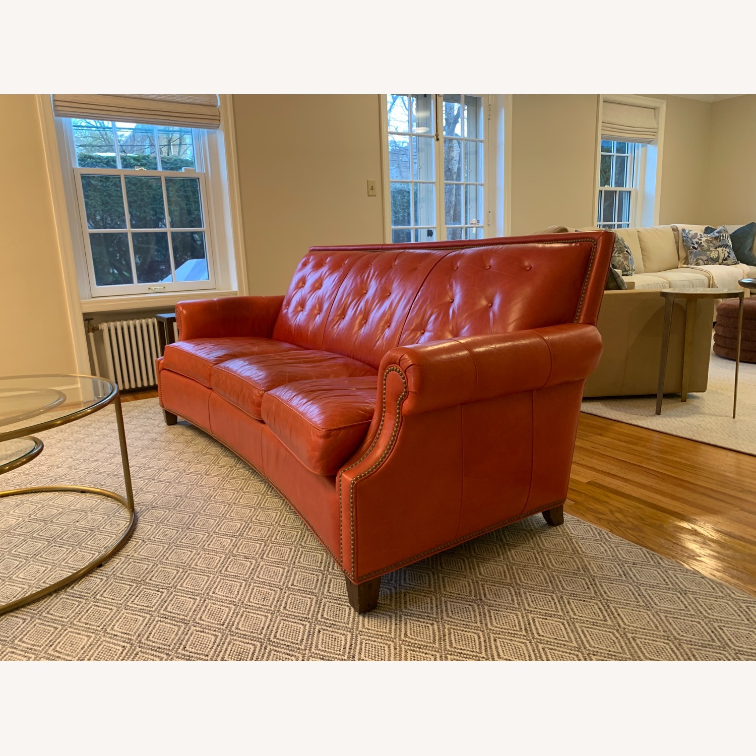 Hancock & Moore Red Leather 3+ Seater Sofa - image-2