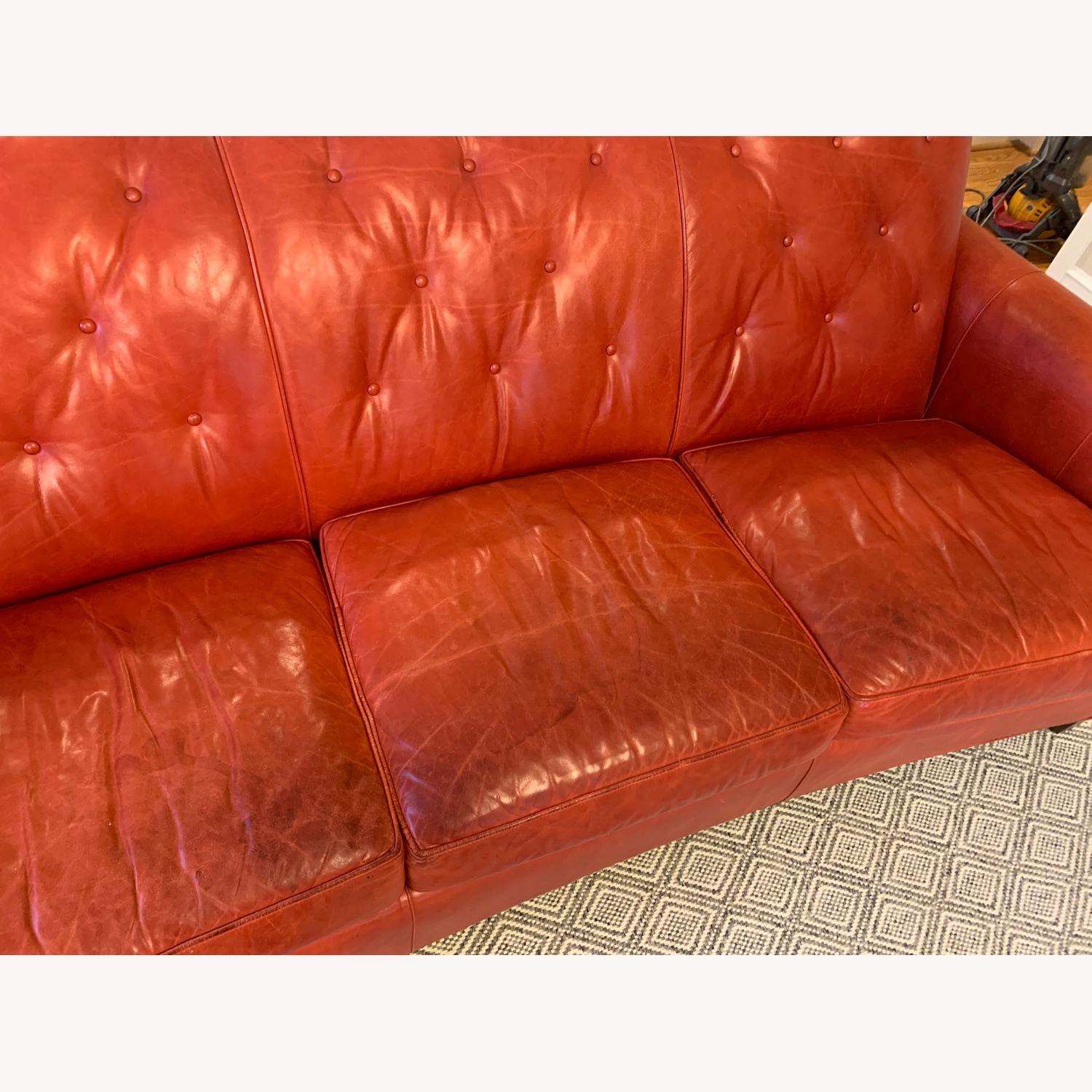 Hancock & Moore Red Leather 3+ Seater Sofa - image-5