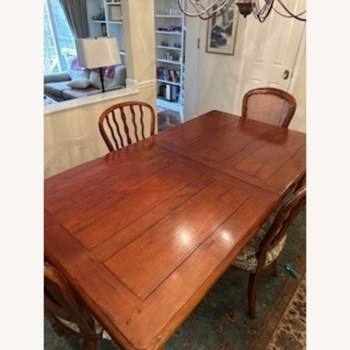 Used French Country Cherry Wood Dining Set for sale on AptDeco