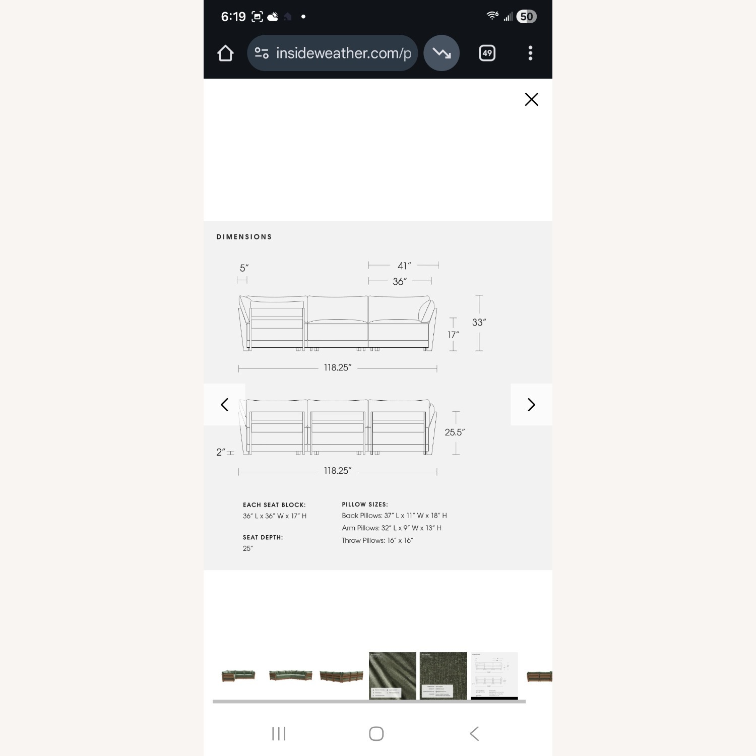 Inside Weather Bondi Dark Gray 5 Seater Sectional - image-6