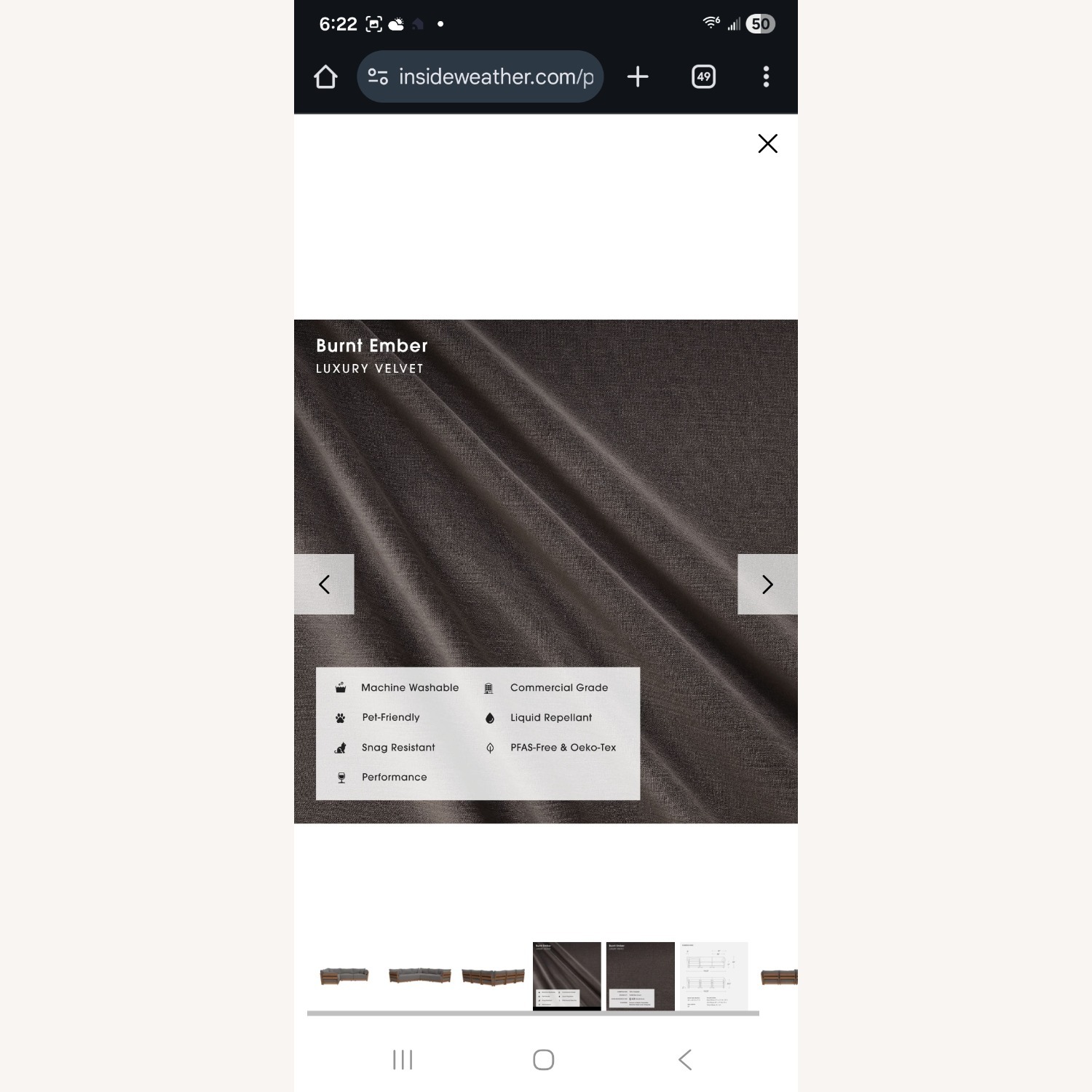 Inside Weather Bondi Dark Gray 5 Seater Sectional - image-7