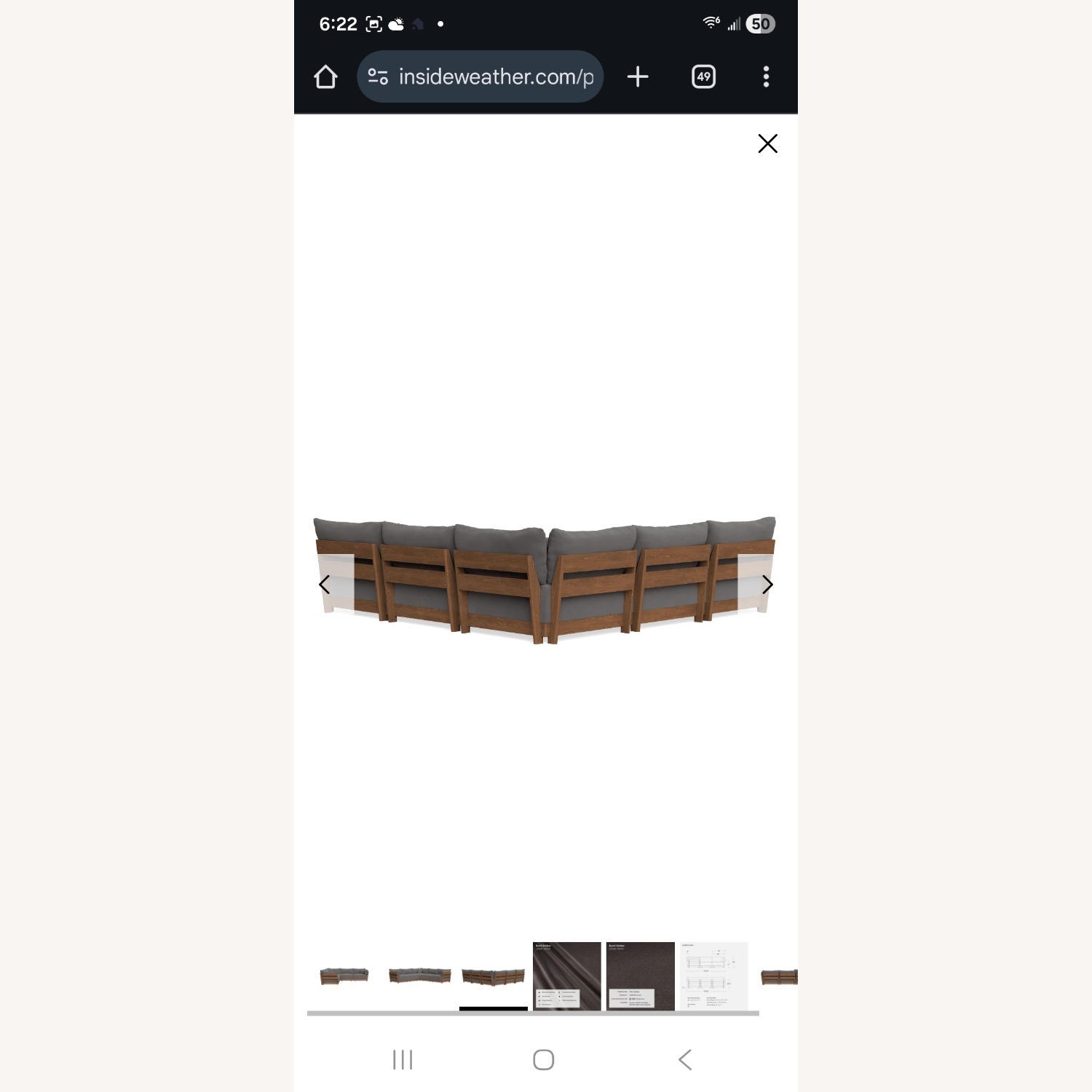 Inside Weather Bondi Dark Gray 5 Seater Sectional - image-5