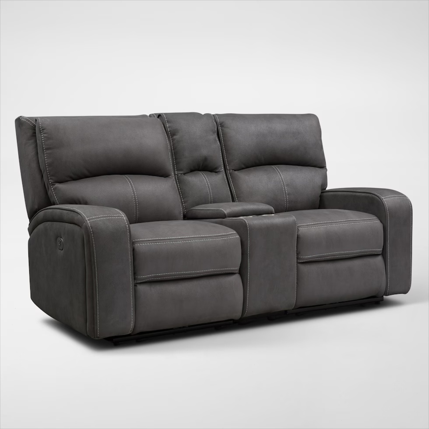 American Signature Furniture Dark Gray Loveseat - image-4