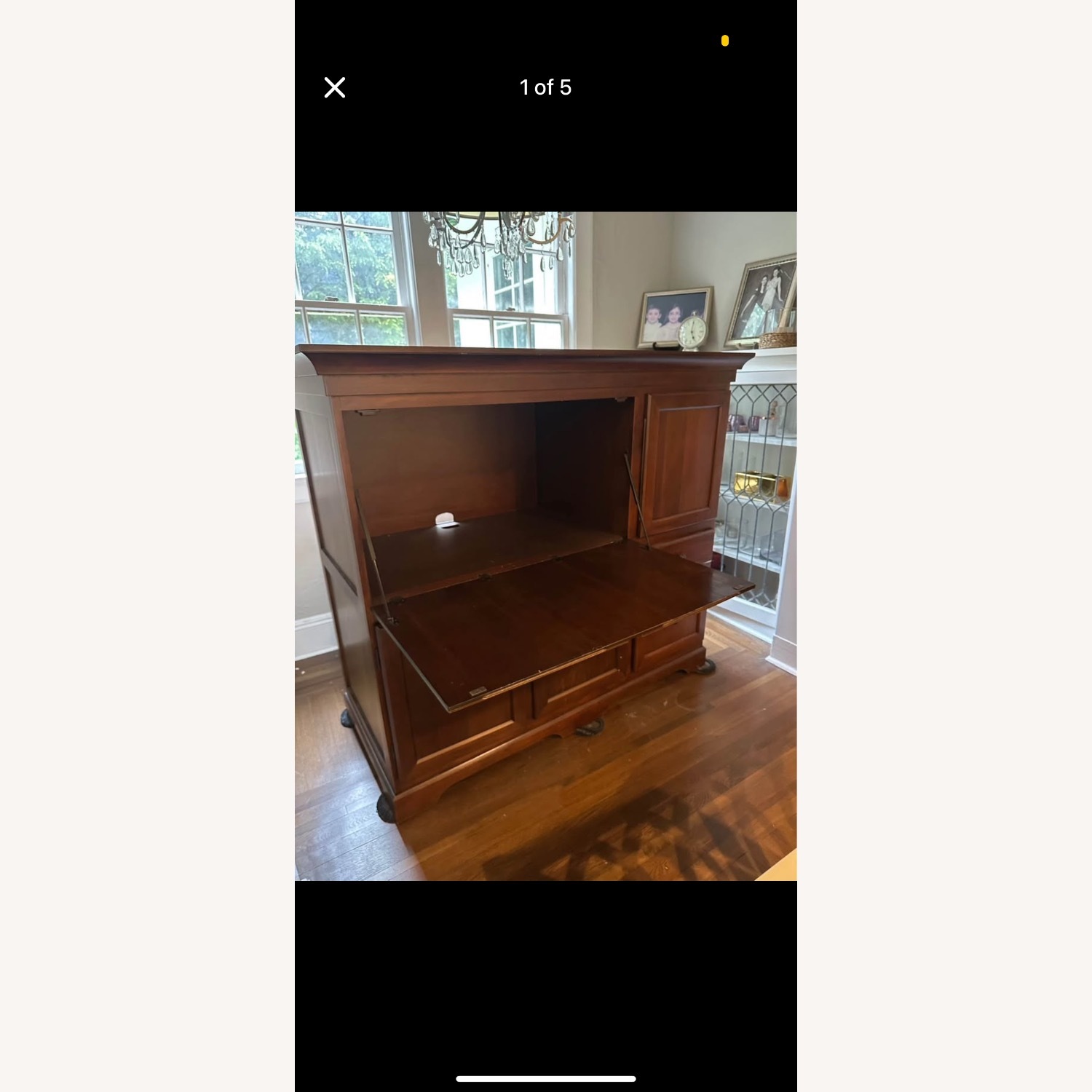 Pottery Barn Dark Brown Wood Desk - image-1