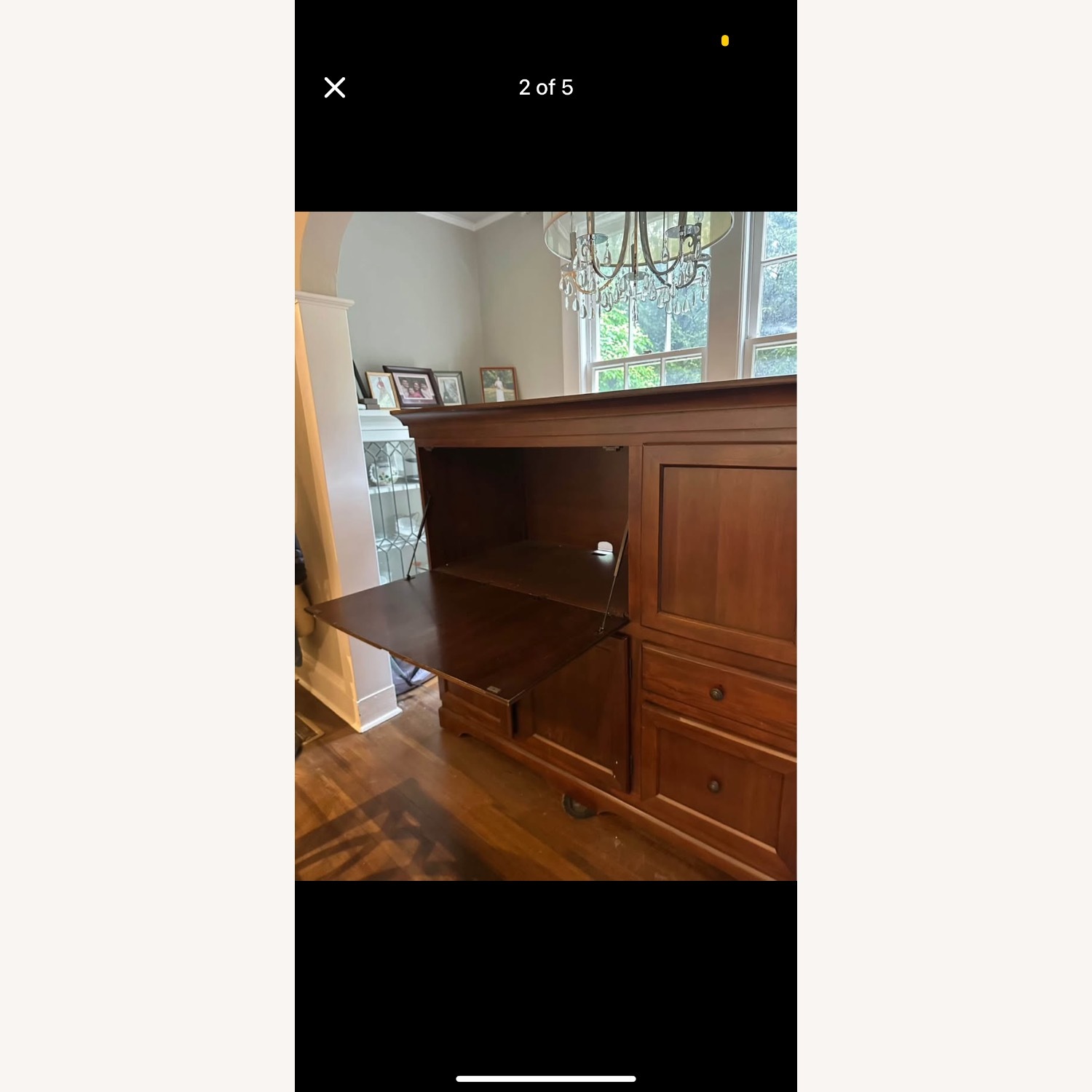 Pottery Barn Dark Brown Wood Desk - image-2