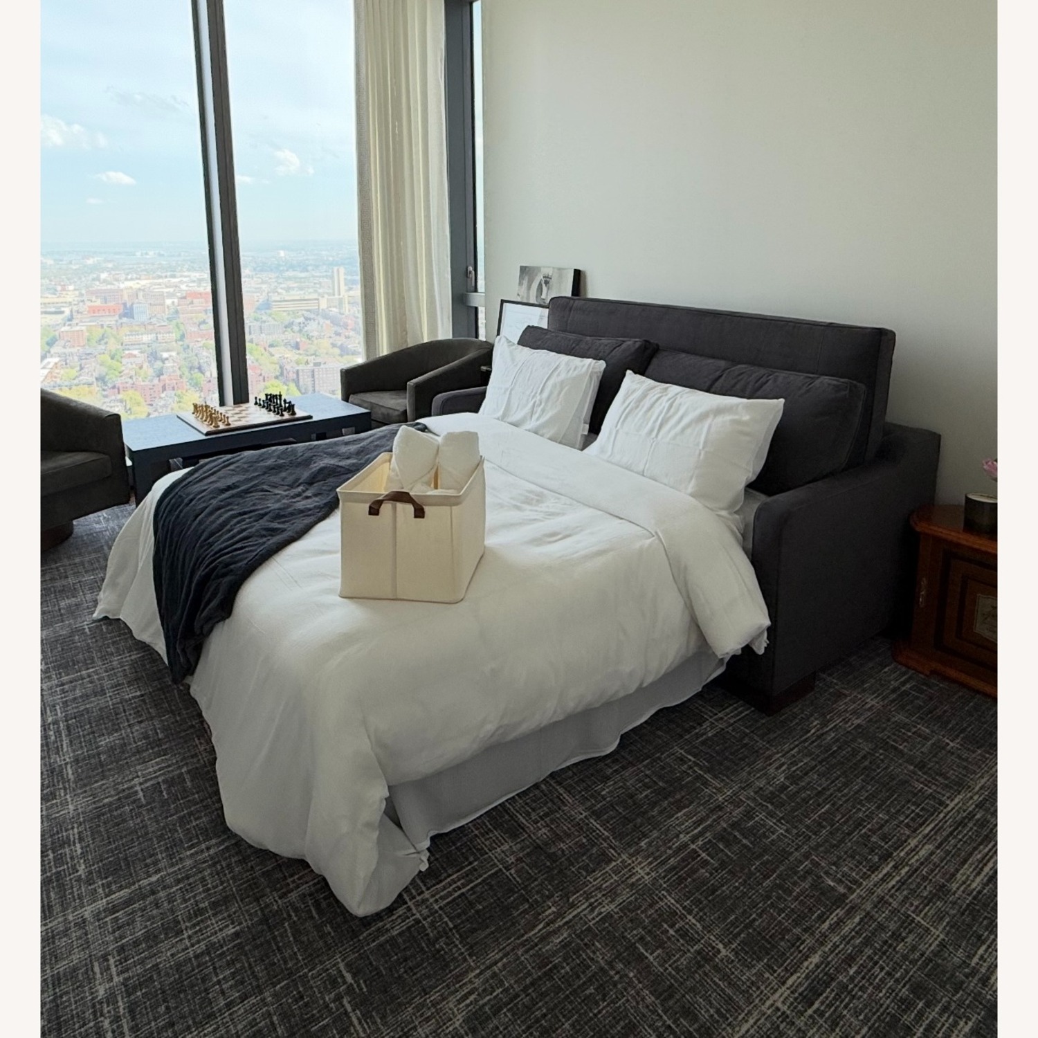 Kravet Light Gray Fabric Sleeper Sofa - image-1