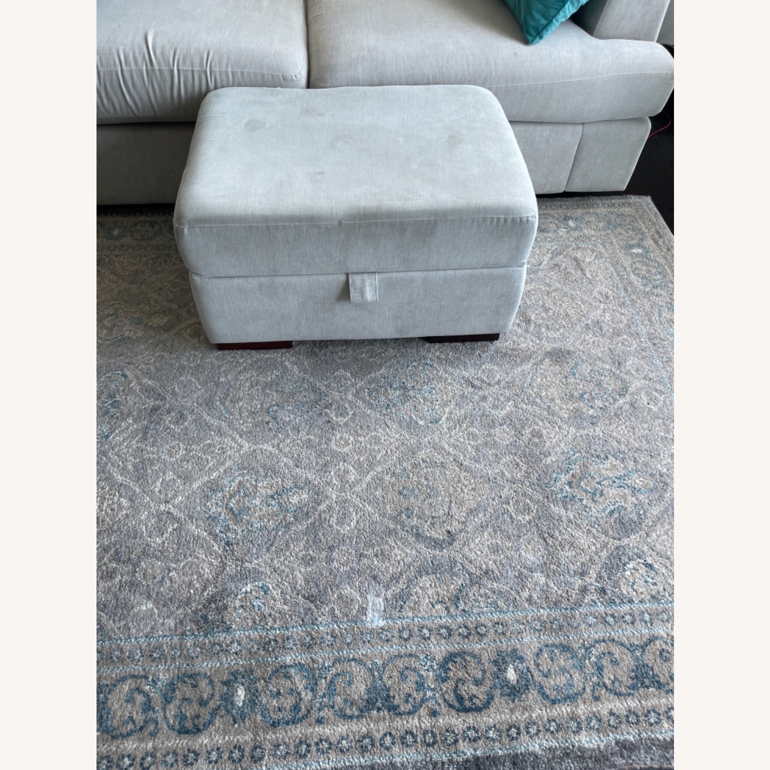 Beige Grey 2 Seater Sleeper Sofa - image-2