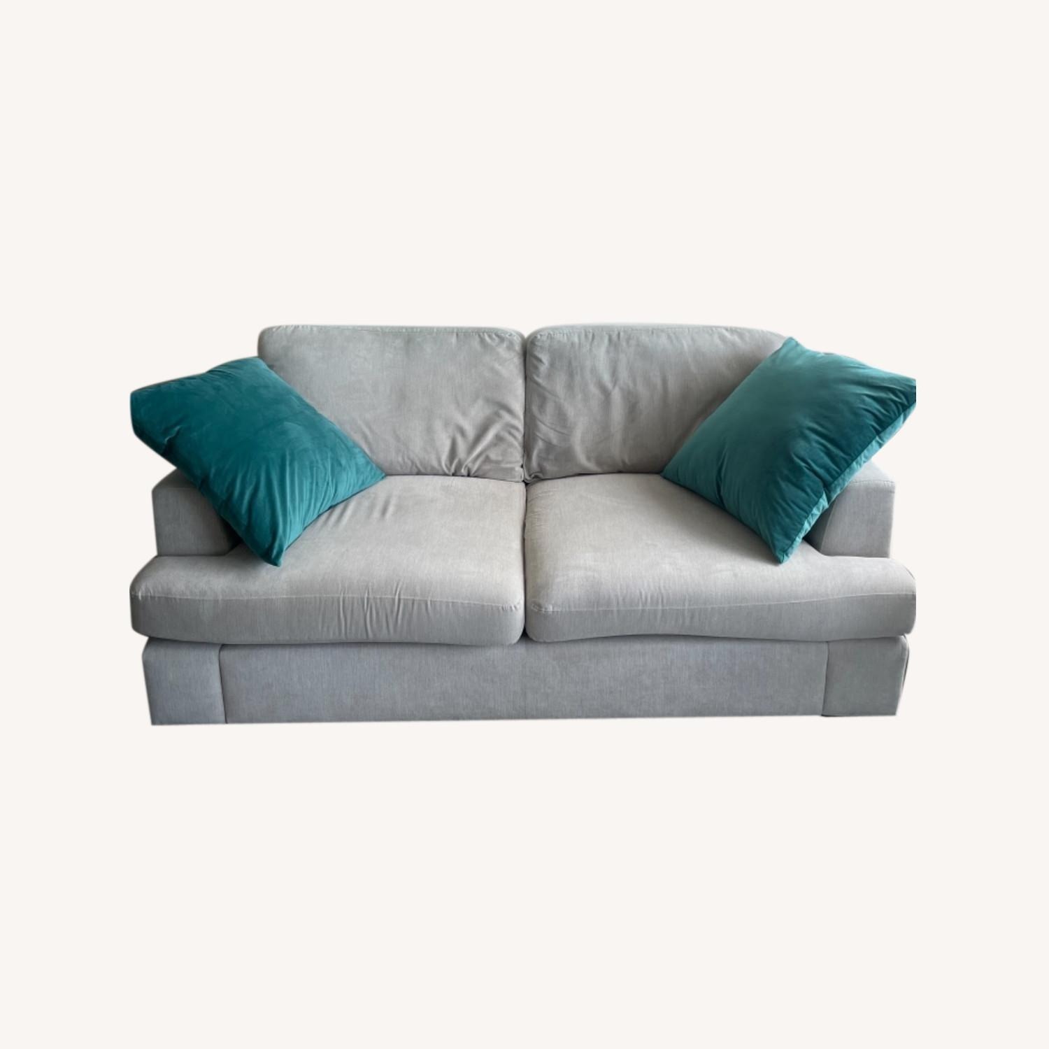 Beige Grey 2 Seater Sleeper Sofa - image-0